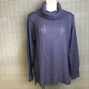 Purple Periwinkle Turtleneck Cowl Sweater